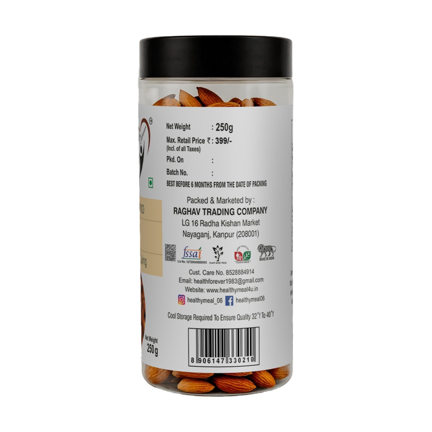 Healthy Meal roasted almonds 250 gm