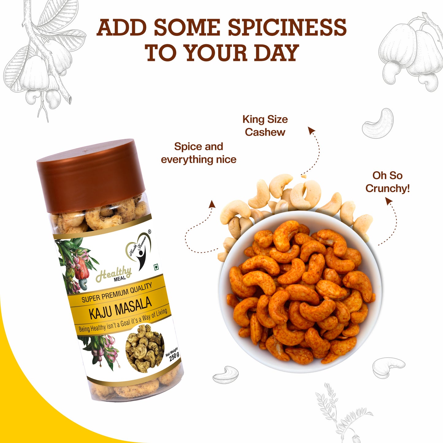 Healthy Meal Kaju masala premium superfood 250 gm