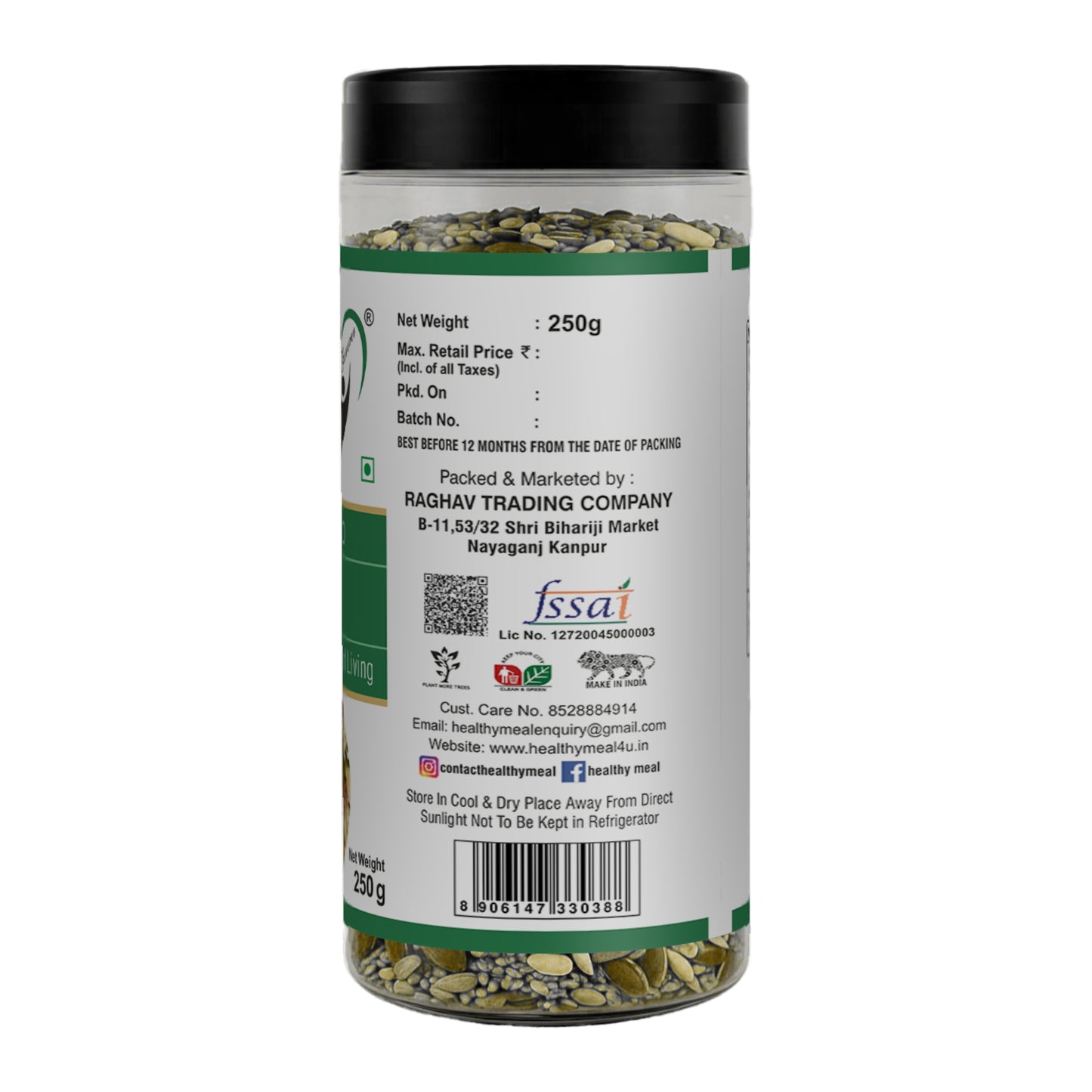 Healthy Meal mix seeds- Blend of 5 nutritious and roasted seeds| High protein Low calorie superfood 250gm