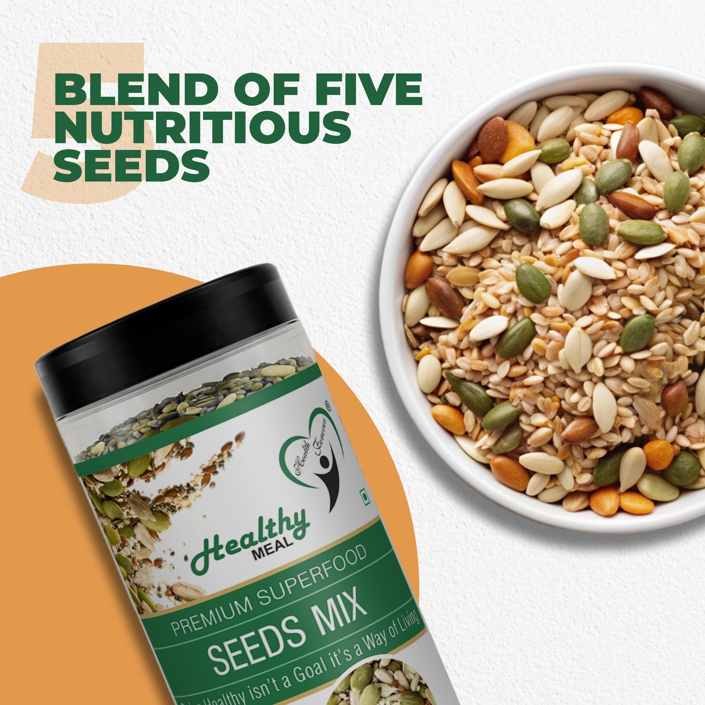 Healthy Meal mix seeds- Blend of 5 nutritious and roasted seeds| High protein Low calorie superfood 250gm