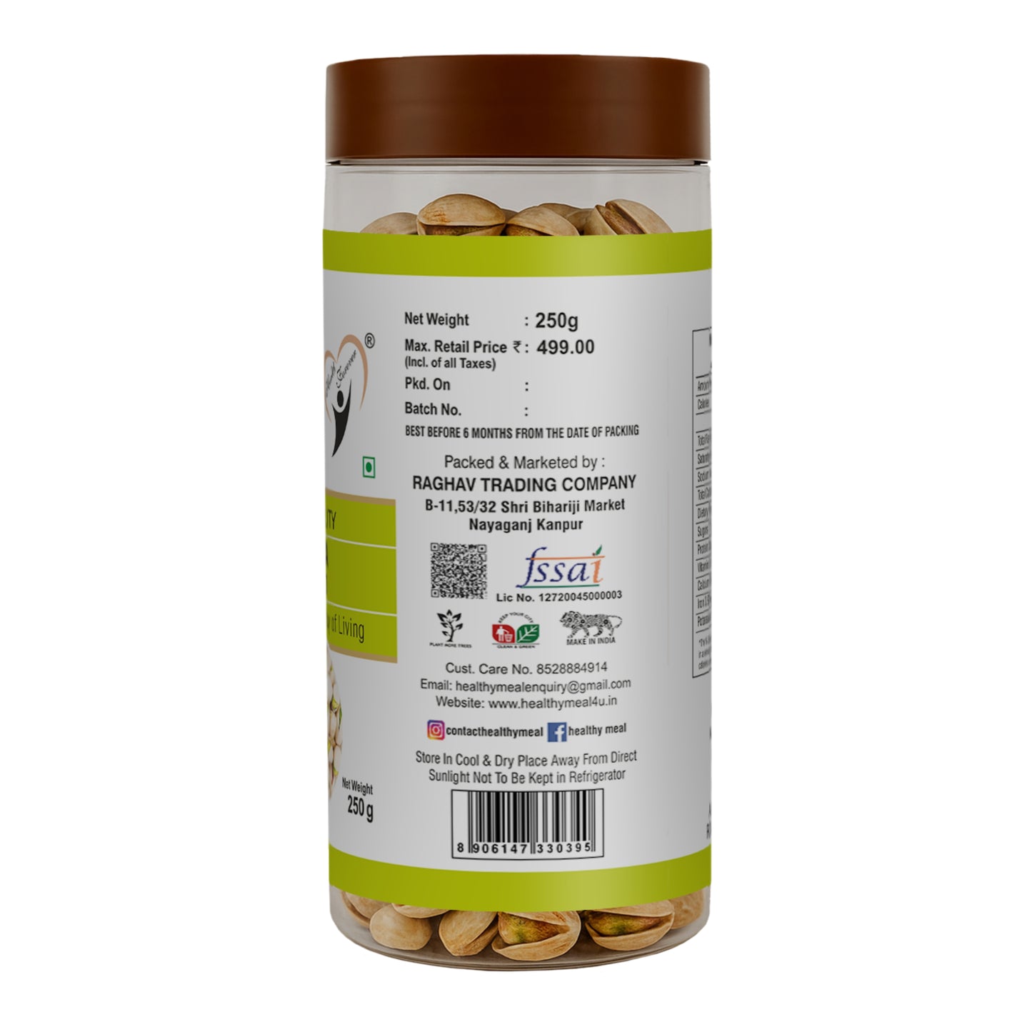 Healthy meal American pistachios 250 gm