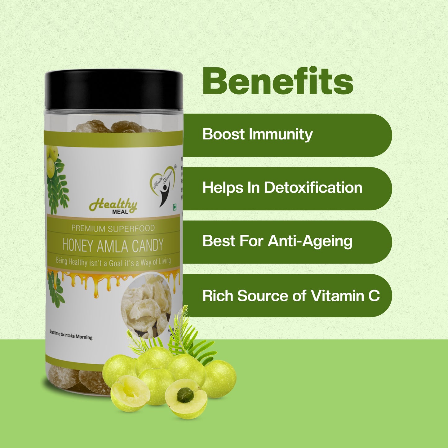 Healthy Meal honey amla candy premium superfood 250 gm | No artificial sugar| High in vitamins and minerals