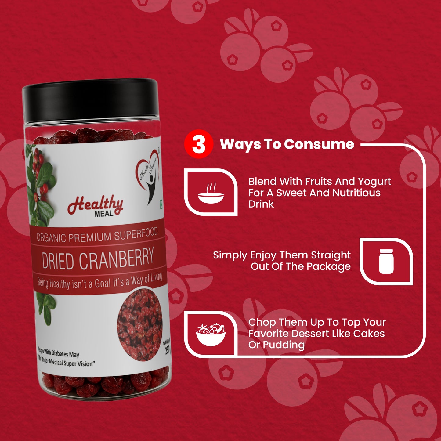 Healthy Meal dried Cranberry 250 gm
