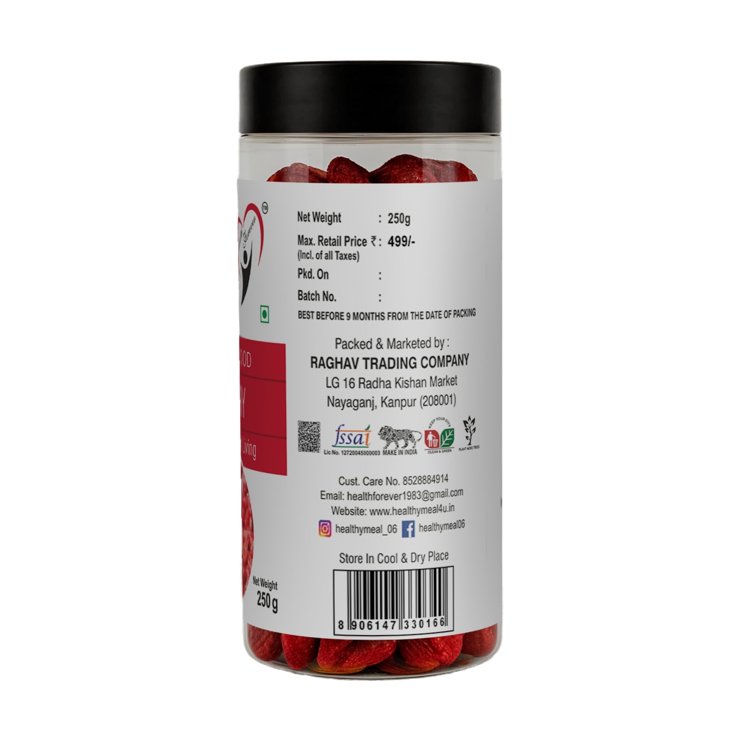 Healthy Meal dried strawberry 250 gm