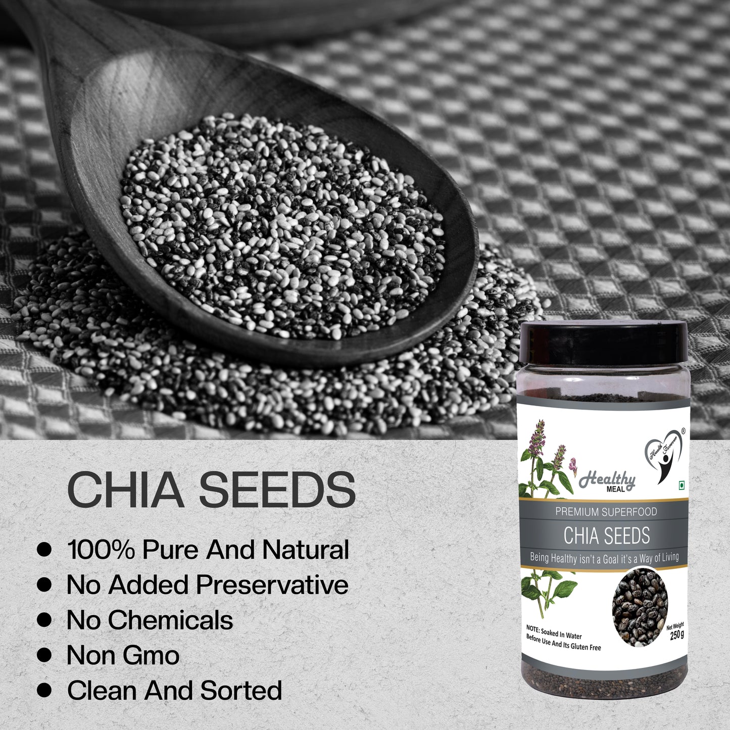 Healthy Meal Chia seeds premium superfood 250 gm